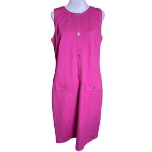 Talbots‎ Hot Pink Retro Sleeveless Shift Dress - Size 10